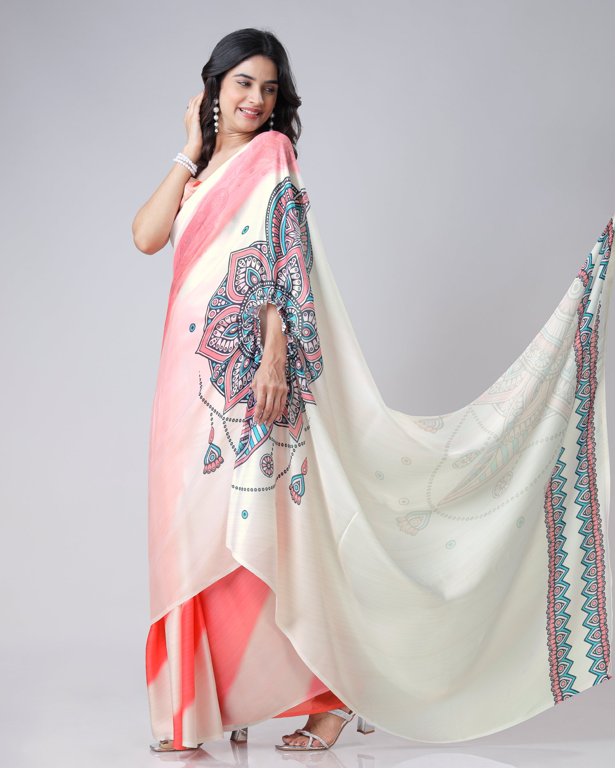 Exclusive Trendy Freehand Mandala Saree