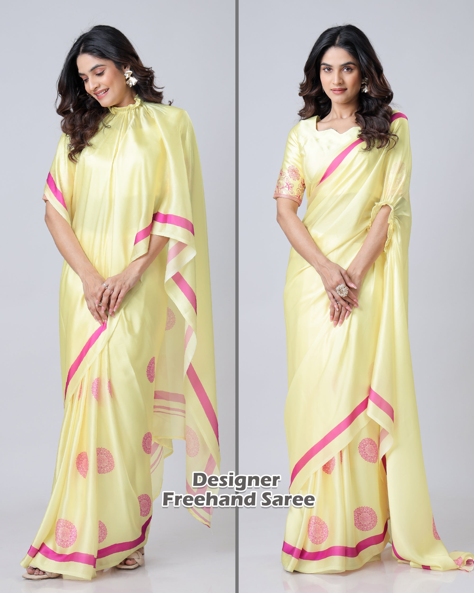 Exclusive Trendy Freehand Mandala Saree
