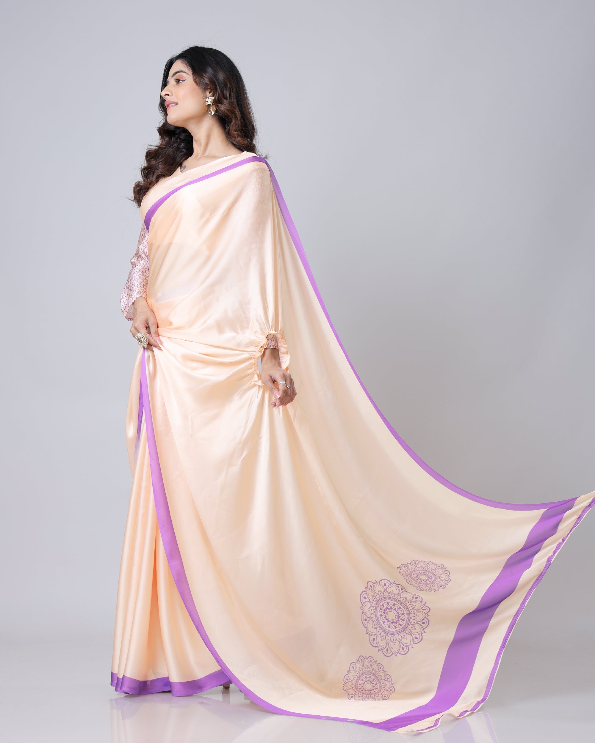 Exclusive Trendy Freehand Mandala Saree