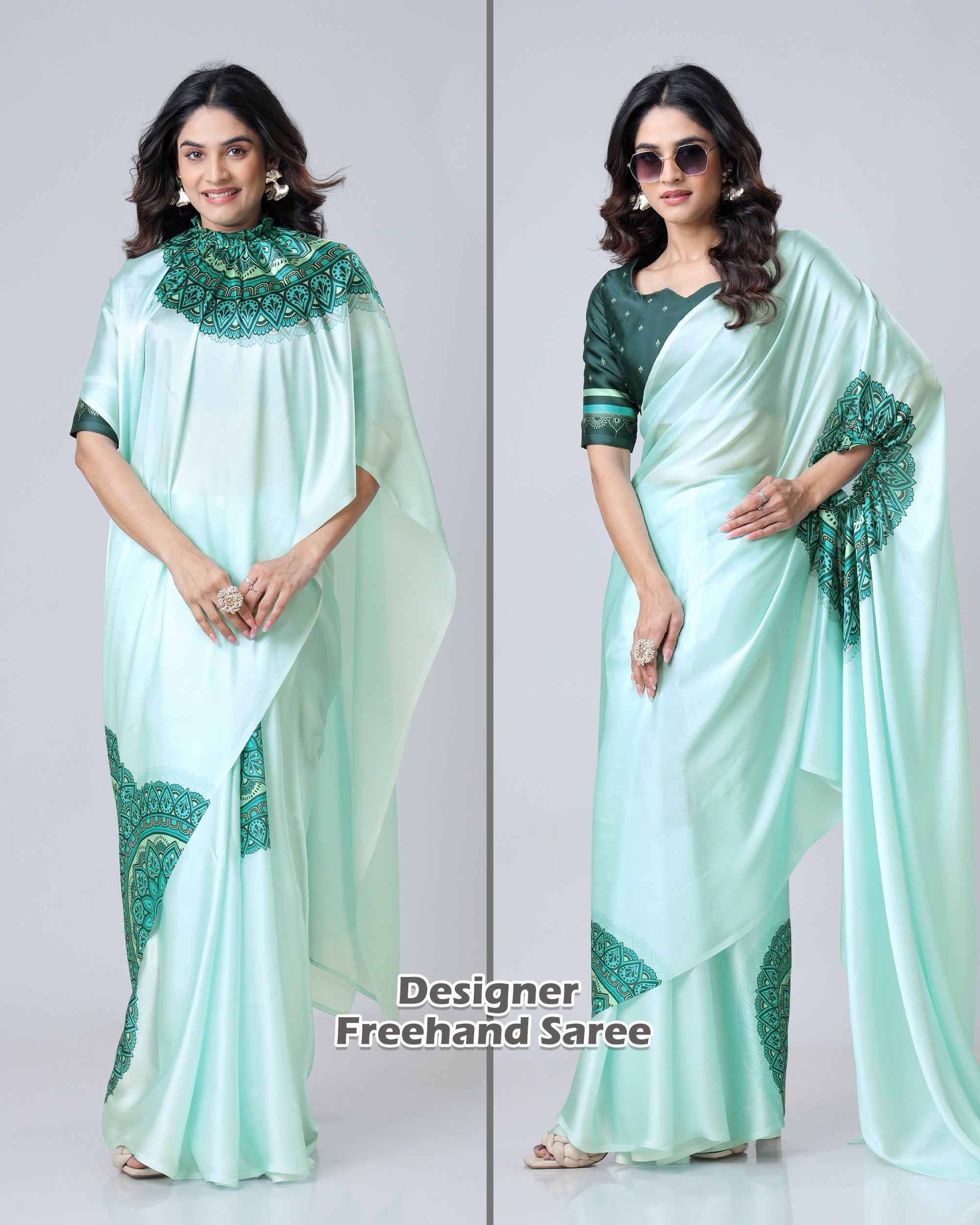 Exclusive Trendy Freehand Mandala Saree