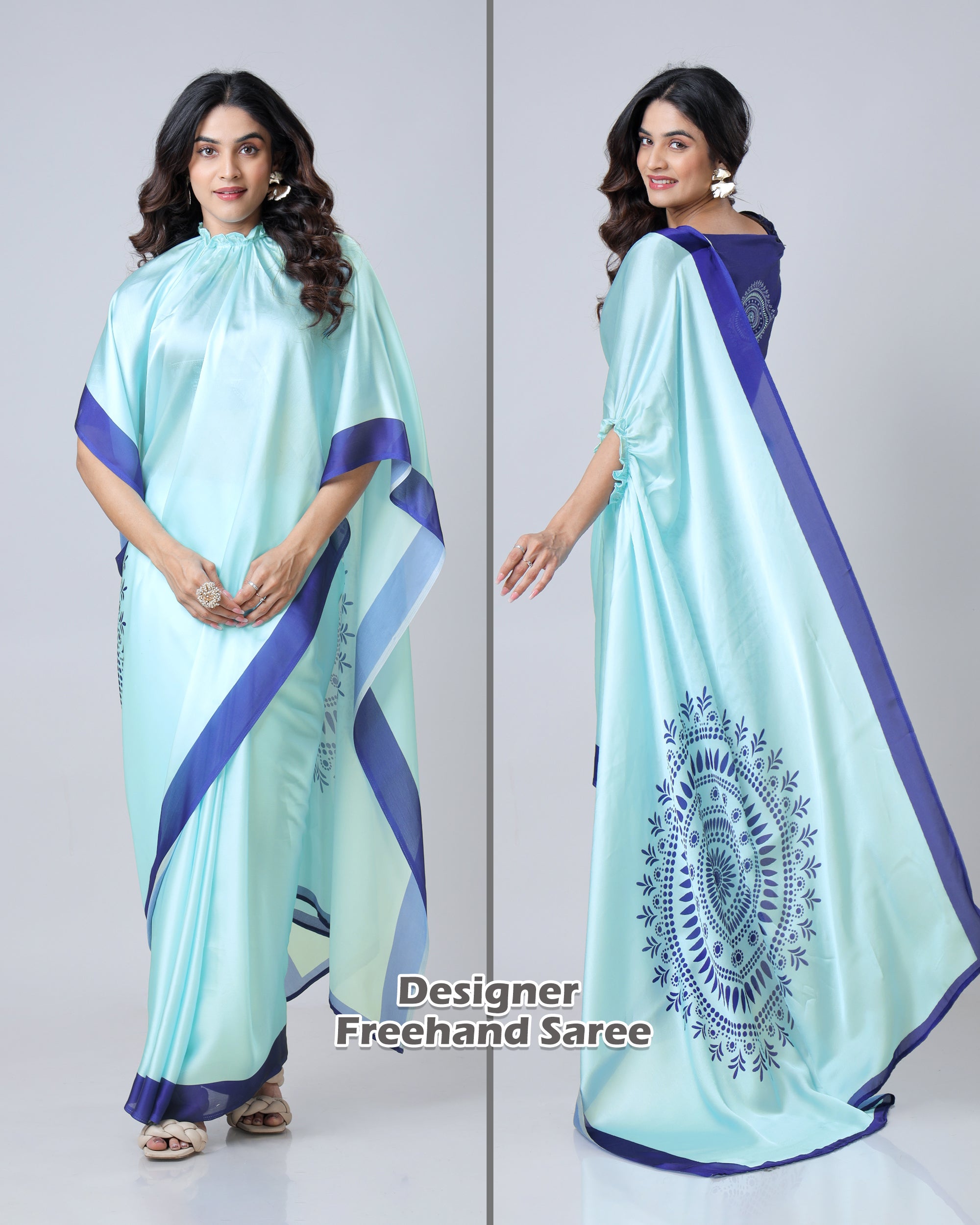 Exclusive Trendy Freehand Mandala Saree