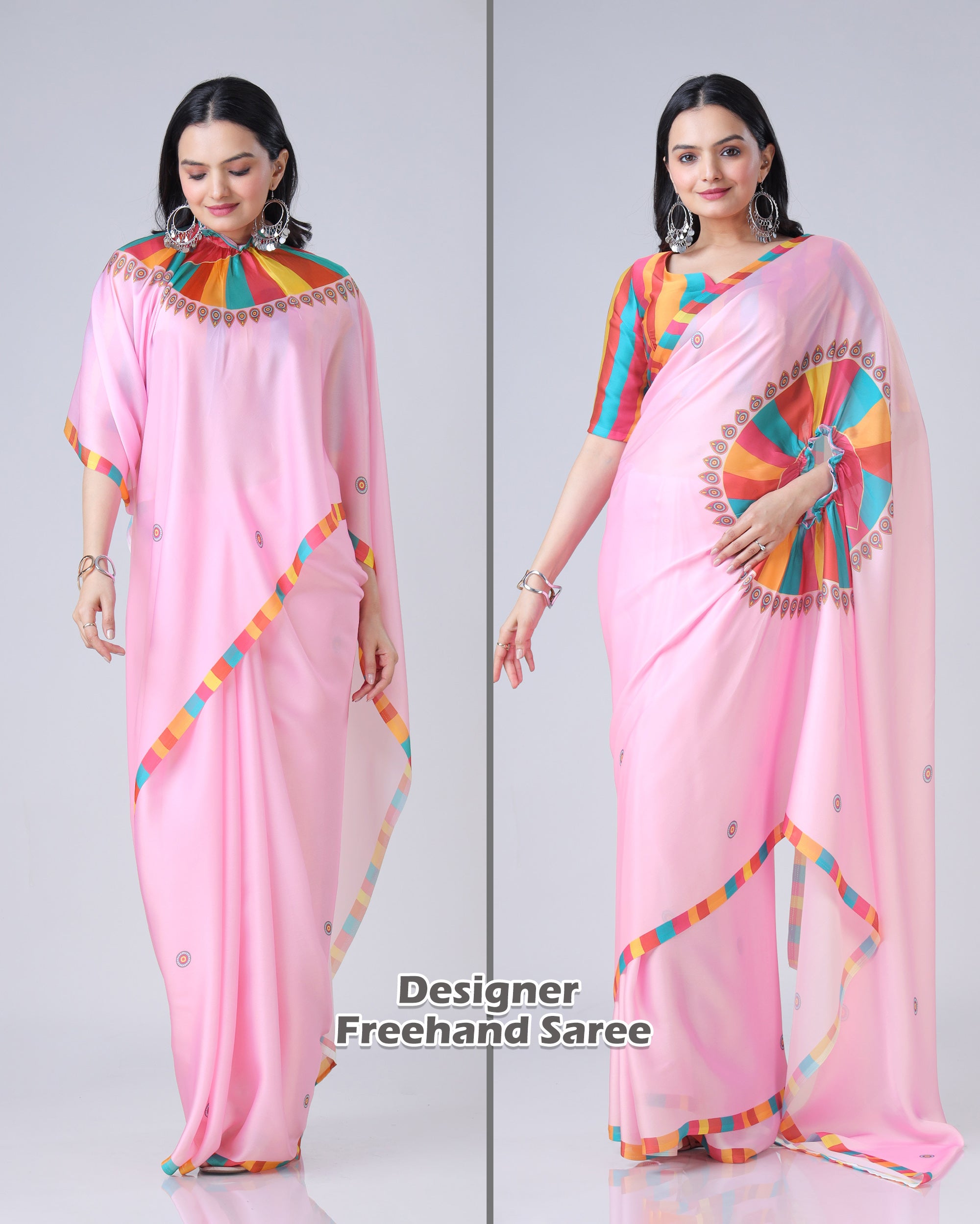 Exclusive Trendy Freehand Mandala Saree