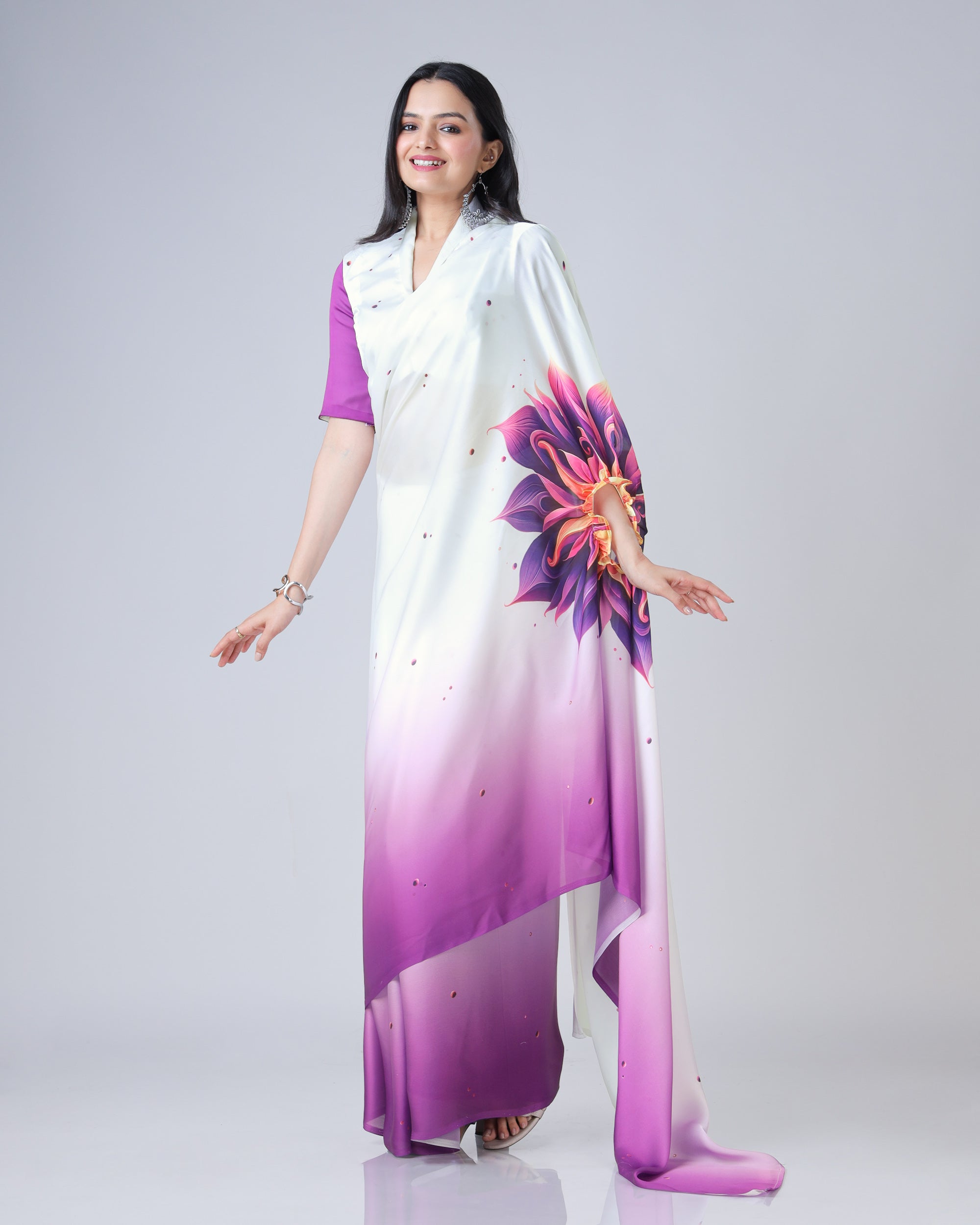 Exclusive Trendy Freehand Mandala Saree