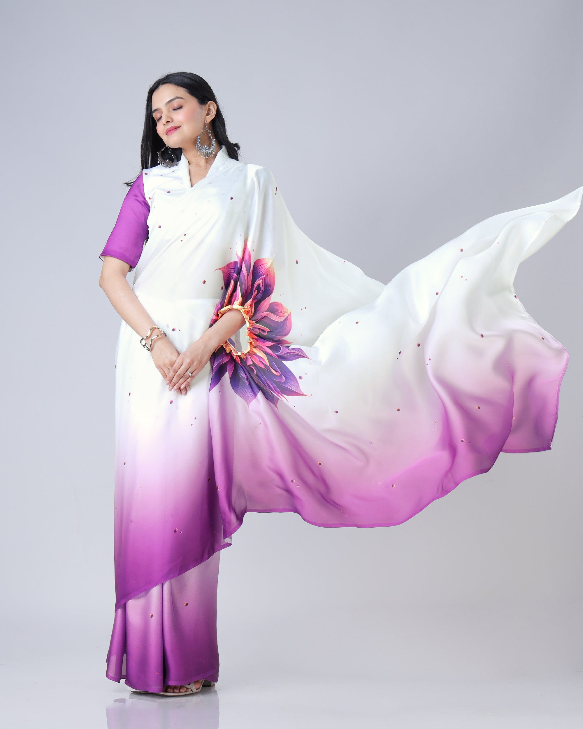 Exclusive Trendy Freehand Mandala Saree