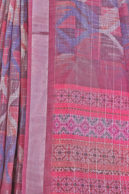 Pure Linen Zari Saree with Silver Lurex - Soft Touch Rich Look