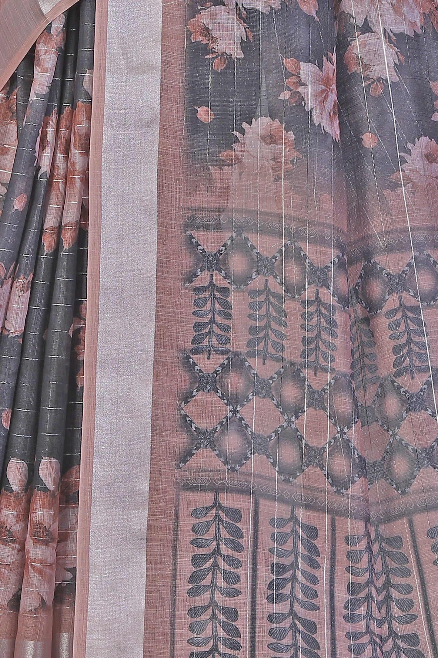 Silversoul - Pure Linen Saree with Subtle Shimmer and Cloud-Soft Feel
