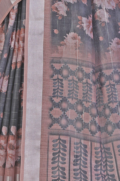 Silversoul - Pure Linen Saree with Subtle Shimmer and Cloud-Soft Feel