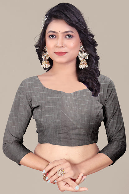 Lurex Loom - Soft Handwoven Linen Saree in Silver Threaded Light