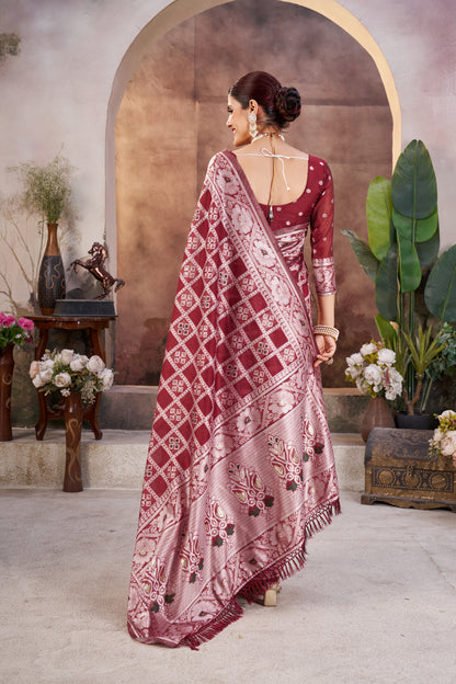 Luxurious Gharchola Bandhani Cotton Saree With Unstitched Blouse