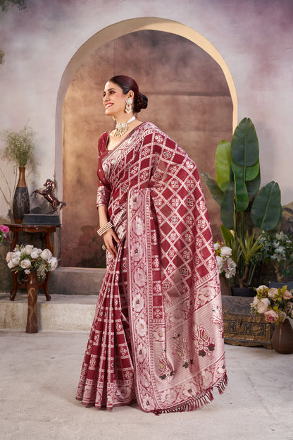 Luxurious Gharchola Bandhani Cotton Saree With Unstitched Blouse