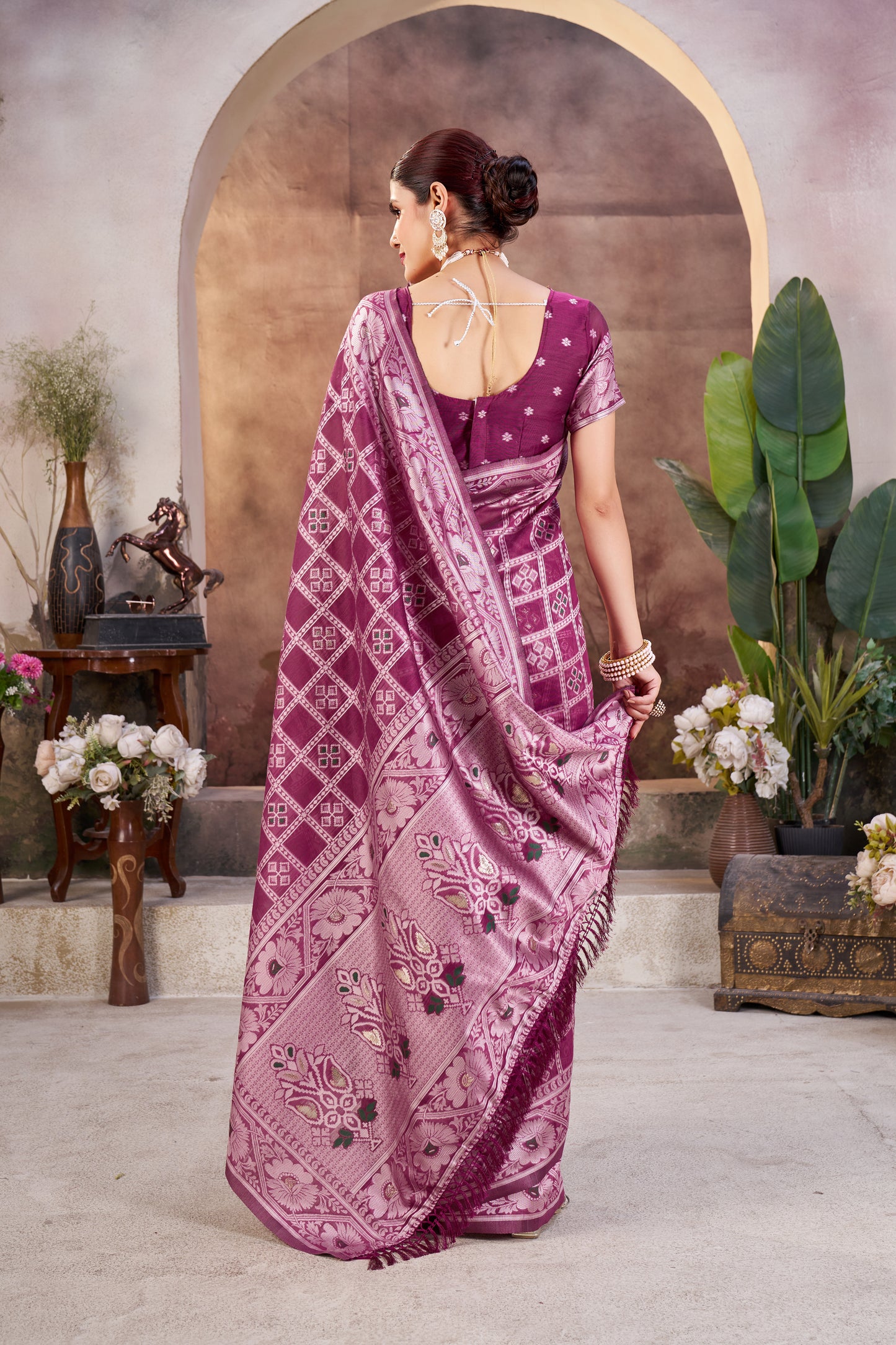 Luxurious Gharchola Bandhani Cotton Saree With Unstitched Blouse