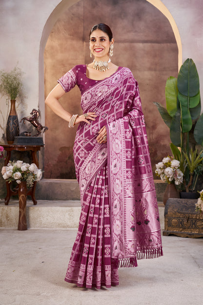 Luxurious Gharchola Bandhani Cotton Saree With Unstitched Blouse