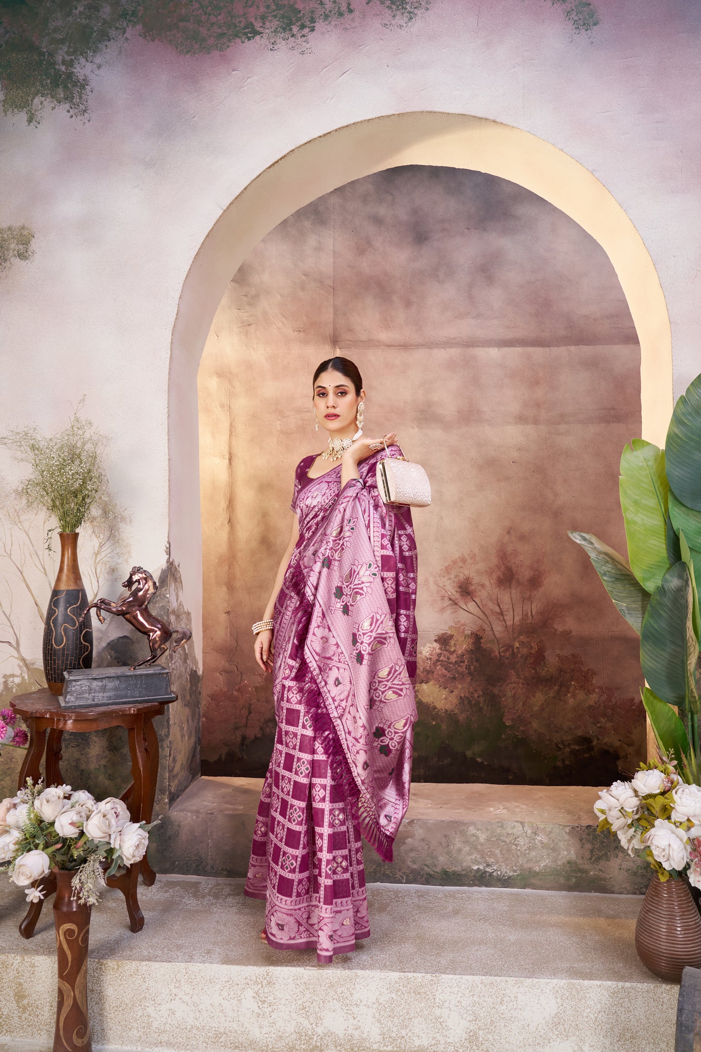 Luxurious Gharchola Bandhani Cotton Saree With Unstitched Blouse