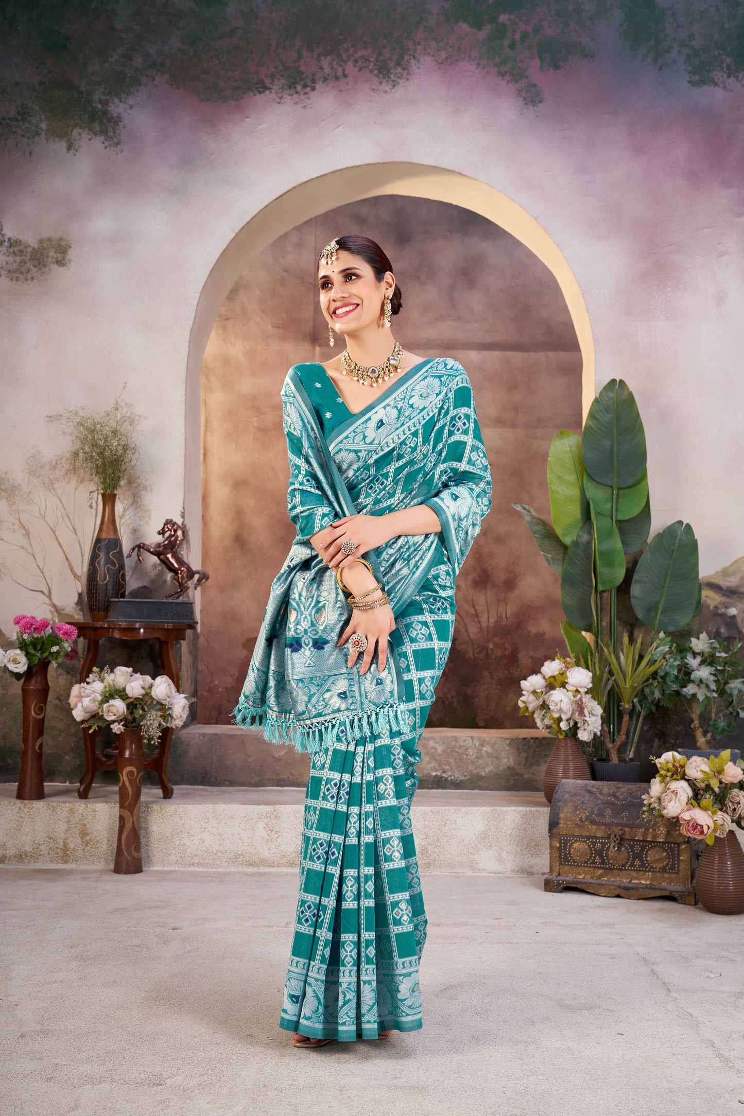 Luxurious Gharchola Bandhani Cotton Saree With Unstitched Blouse