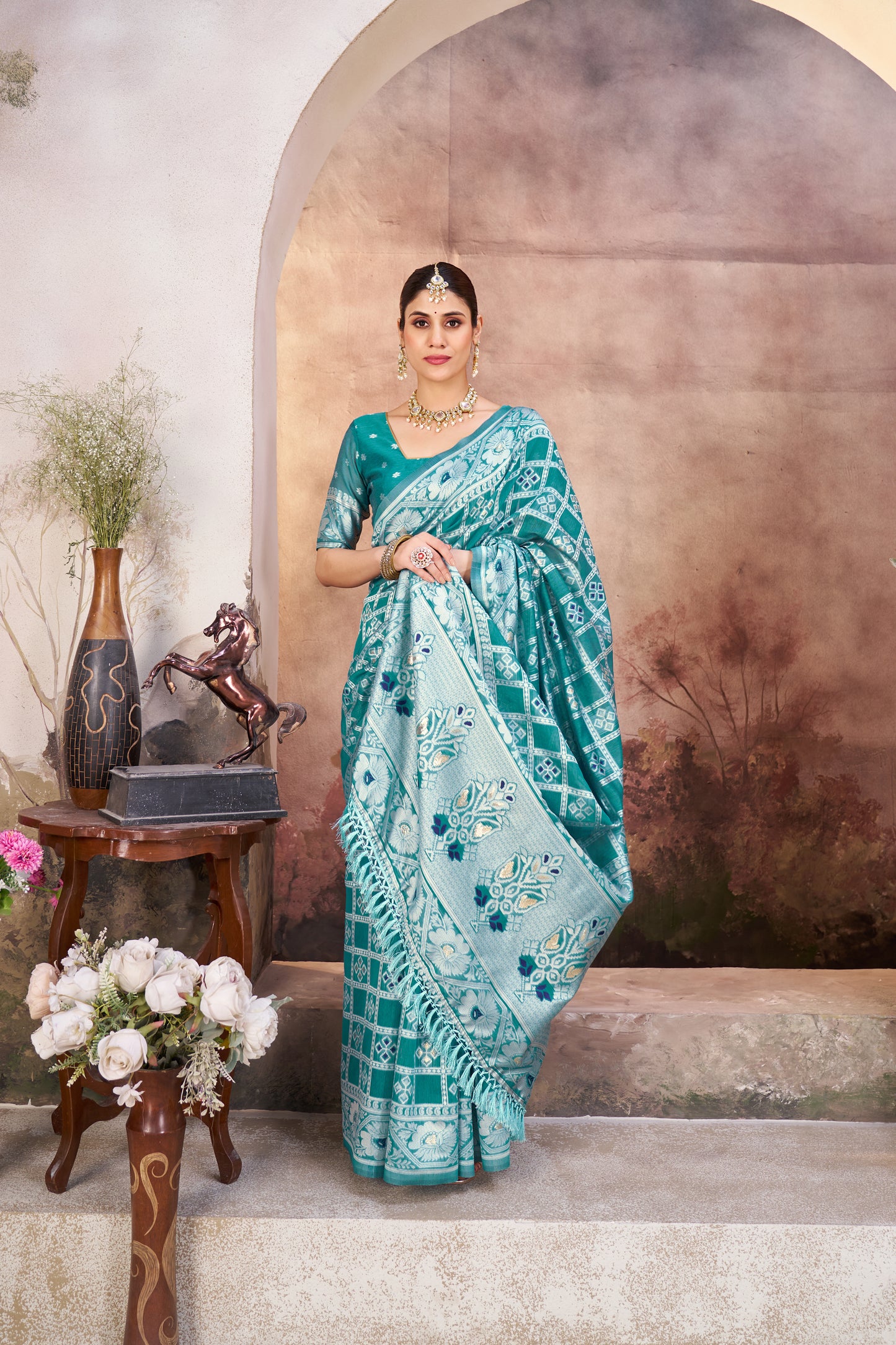Luxurious Gharchola Bandhani Cotton Saree With Unstitched Blouse