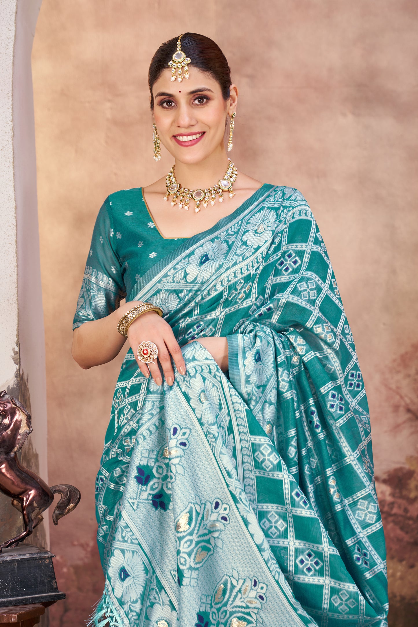 Luxurious Gharchola Bandhani Cotton Saree With Unstitched Blouse