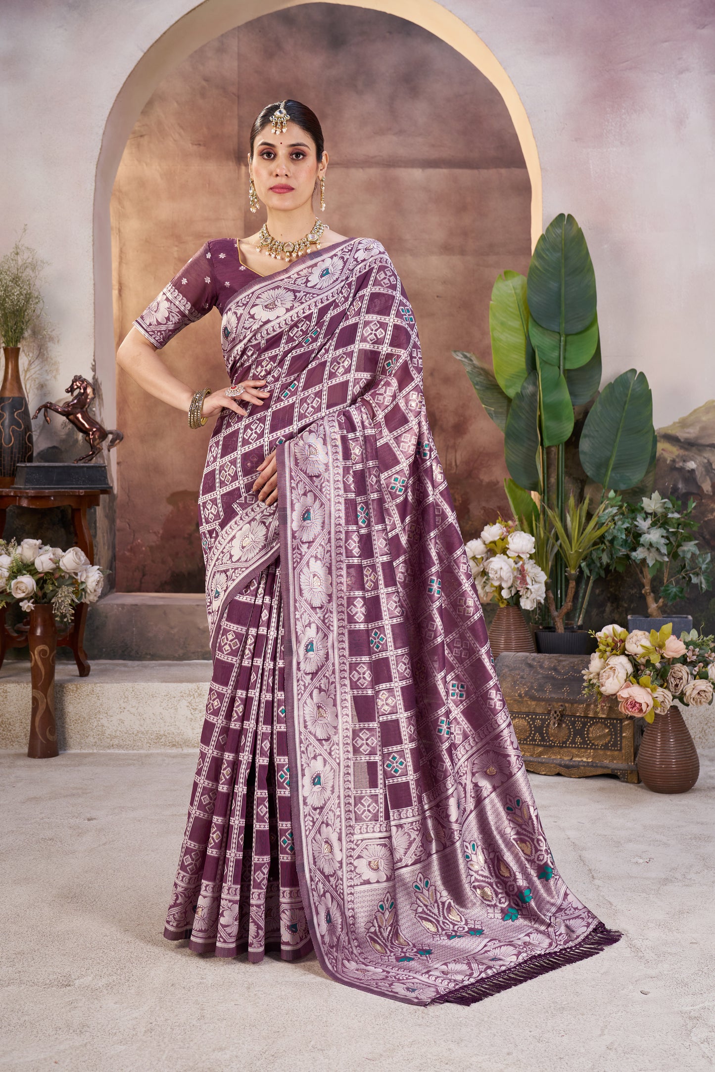 Luxurious Gharchola Bandhani Cotton Saree With Unstitched Blouse