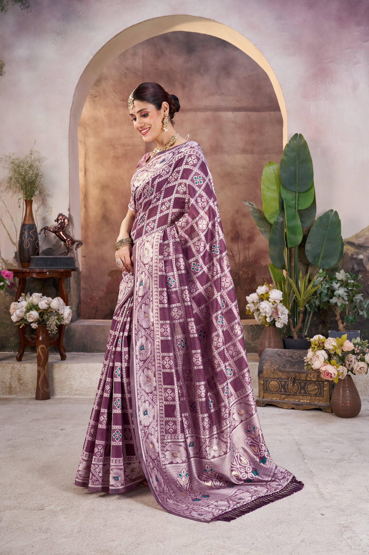 Luxurious Gharchola Bandhani Cotton Saree With Unstitched Blouse