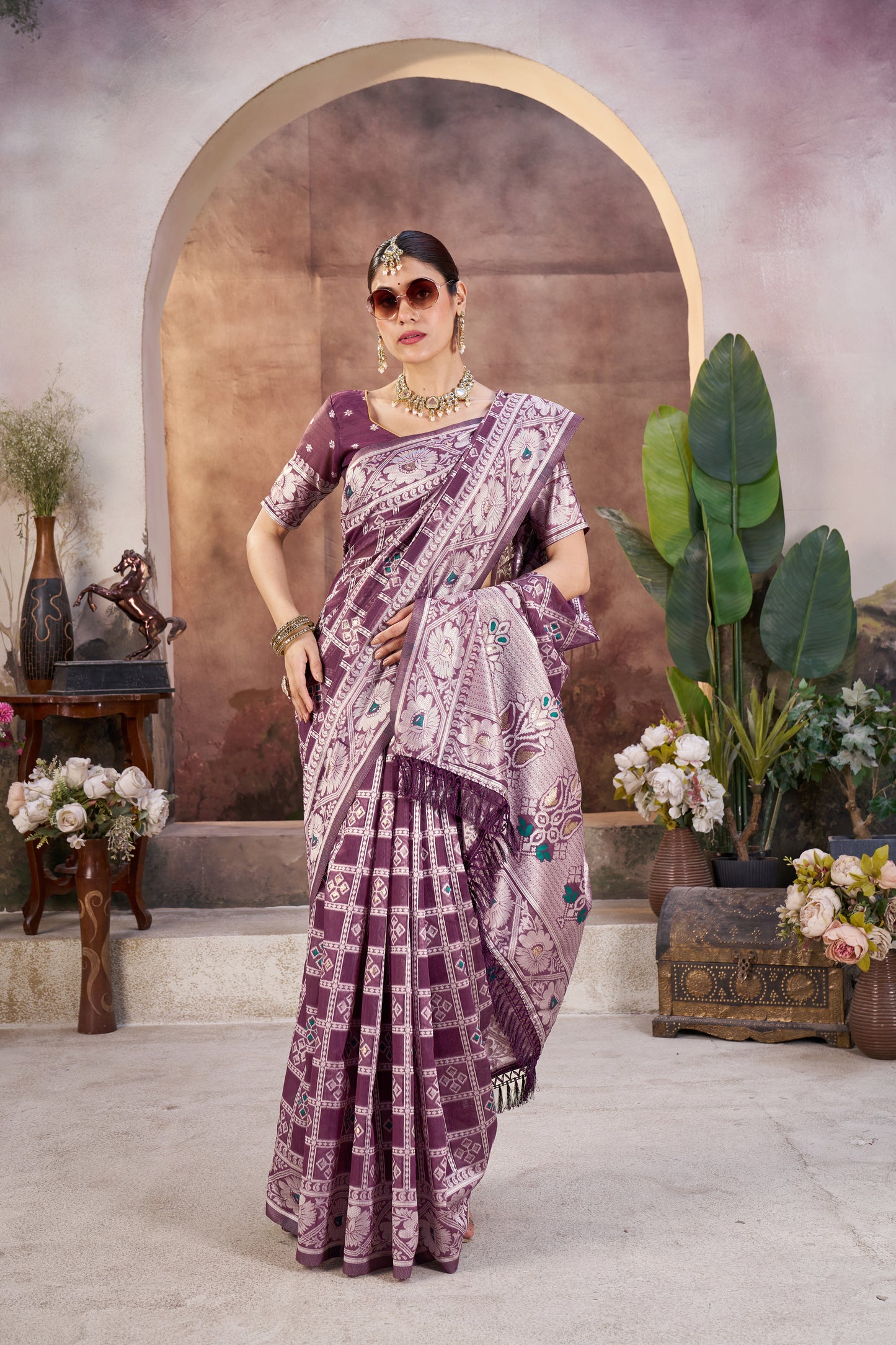 Luxurious Gharchola Bandhani Cotton Saree With Unstitched Blouse