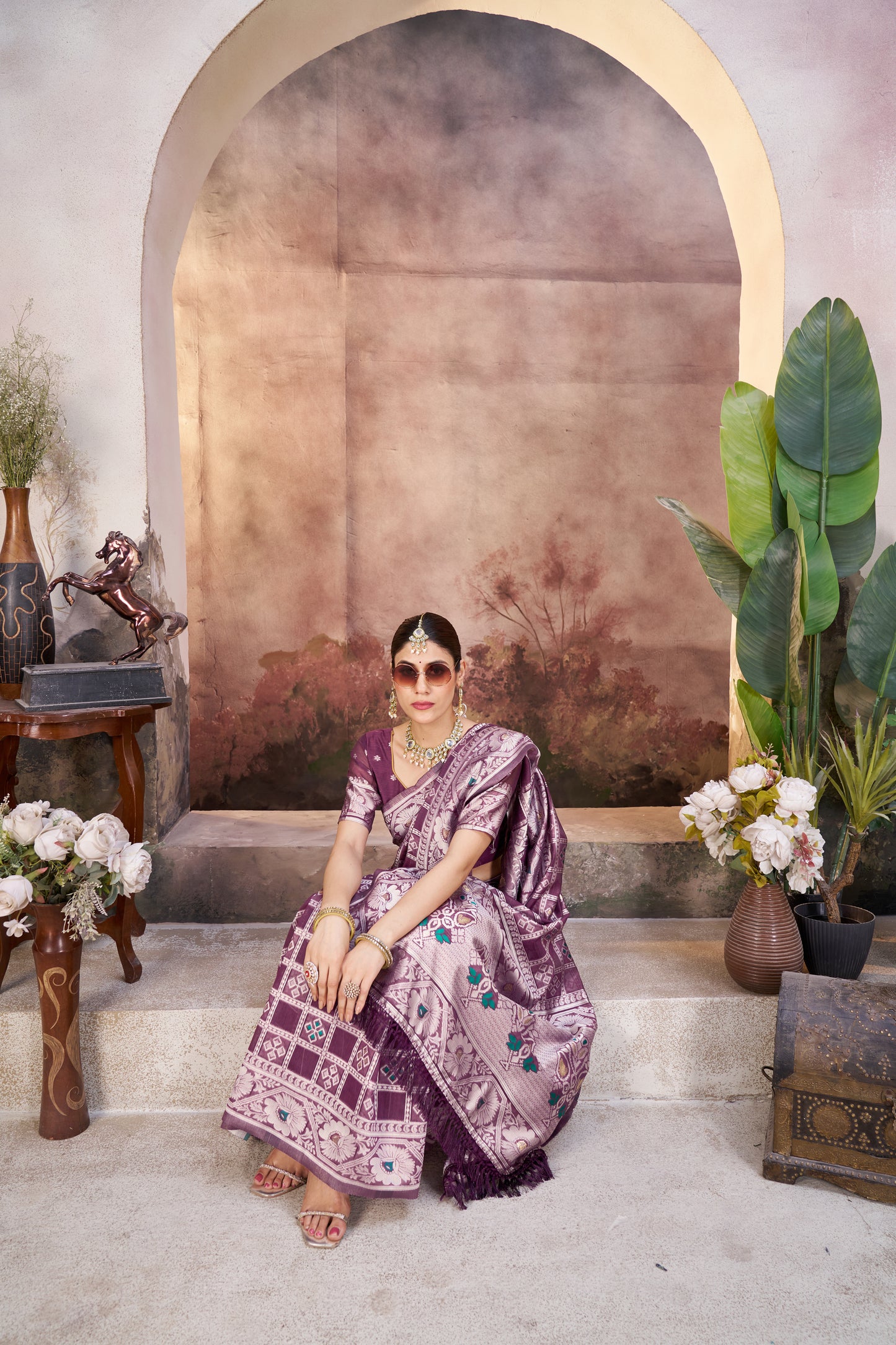 Luxurious Gharchola Bandhani Cotton Saree With Unstitched Blouse