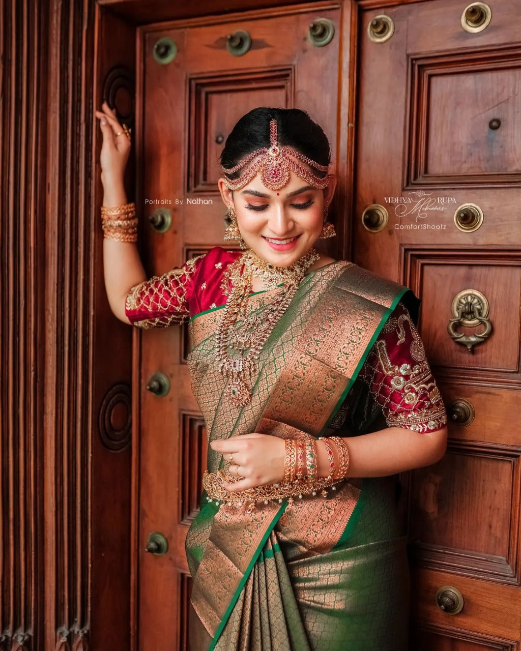 RoyalRaaga: Embellished Banarasi Saree with Golden Jacquard And Heritage Motifs