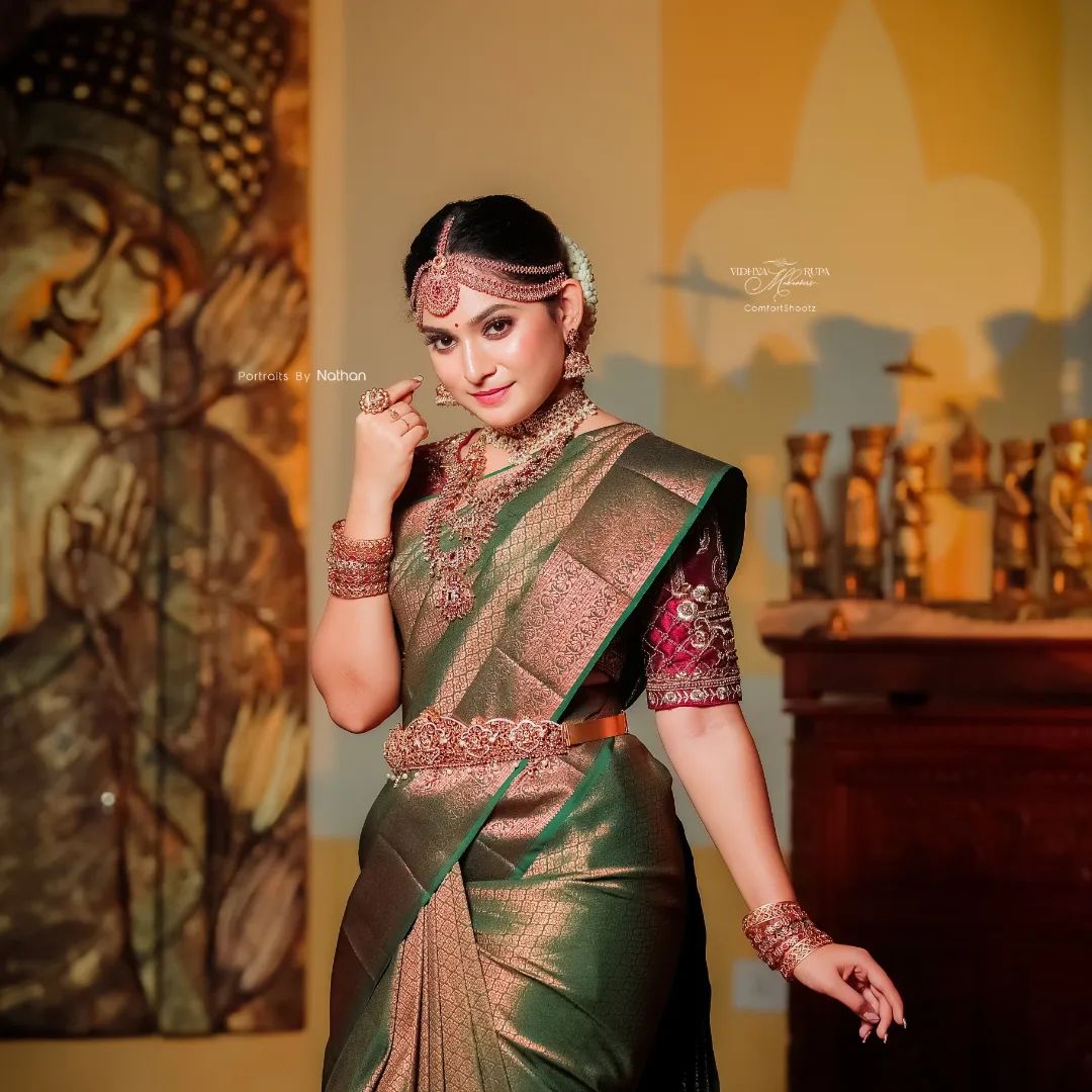 RoyalRaaga: Embellished Banarasi Saree with Golden Jacquard And Heritage Motifs