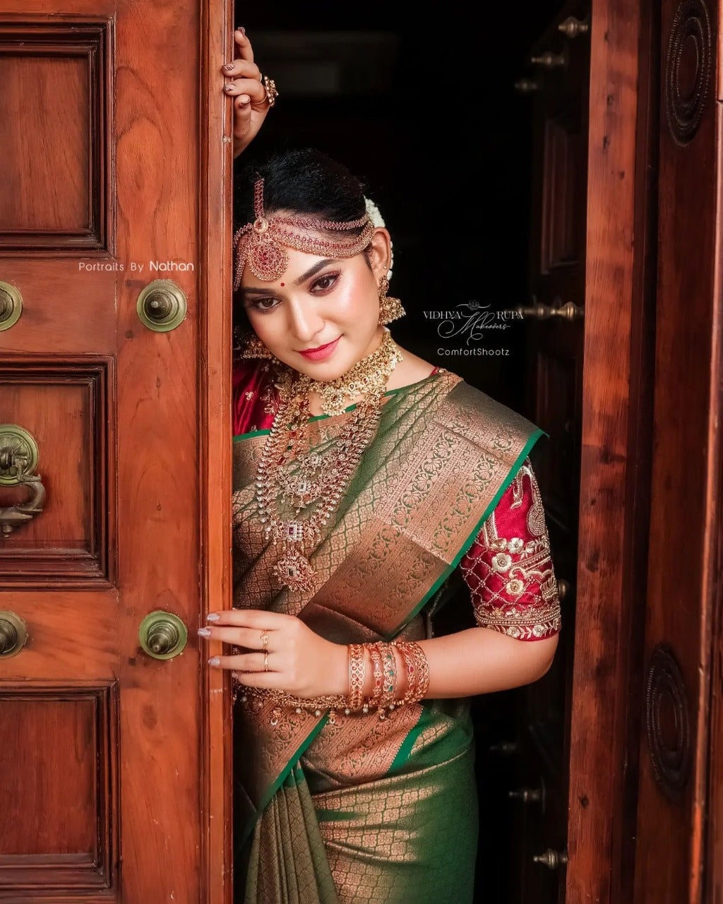 RoyalRaaga: Embellished Banarasi Saree with Golden Jacquard And Heritage Motifs