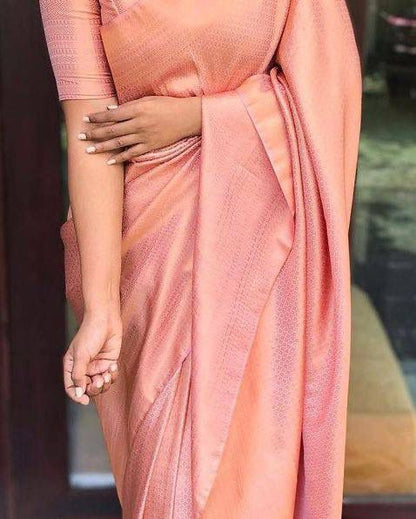 ZariVerve: Elegantly Embellished Saree in Seamless Golden Weave