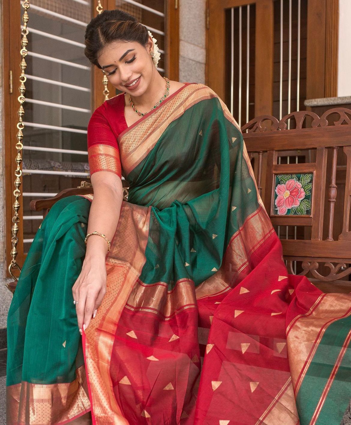 Zarivaram: Embellished Kanjivaram Saree with Traditional Motifs And Golden Weave