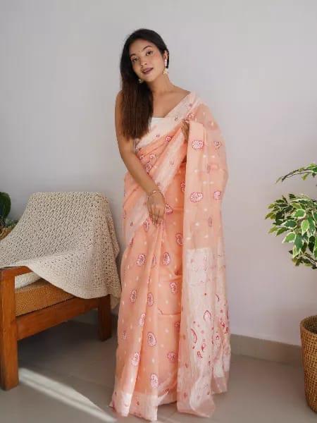 Noorika: Premium Soft Cotton Saree with Artistic Motifs And Luxe Accents
