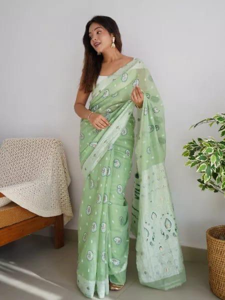 Noorika: Premium Soft Cotton Saree with Artistic Motifs And Luxe Accents