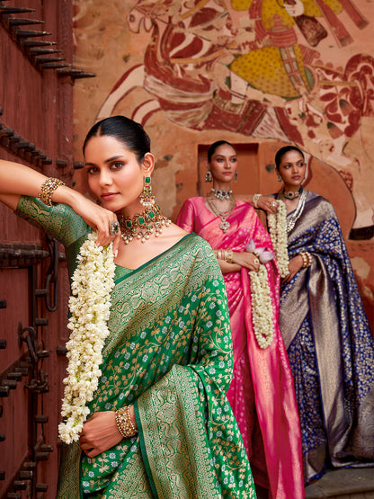 Banarasi Silk Saree with Minimalistic Mughal Design – Heavy Brocade And Gold Zari Weave-Minimum Qty -10 Pic