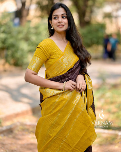 Banarasi Check Weave – Silk Saree with Jacquard Texture And Ornate Border Work-Minimum Qty -10 Pic
