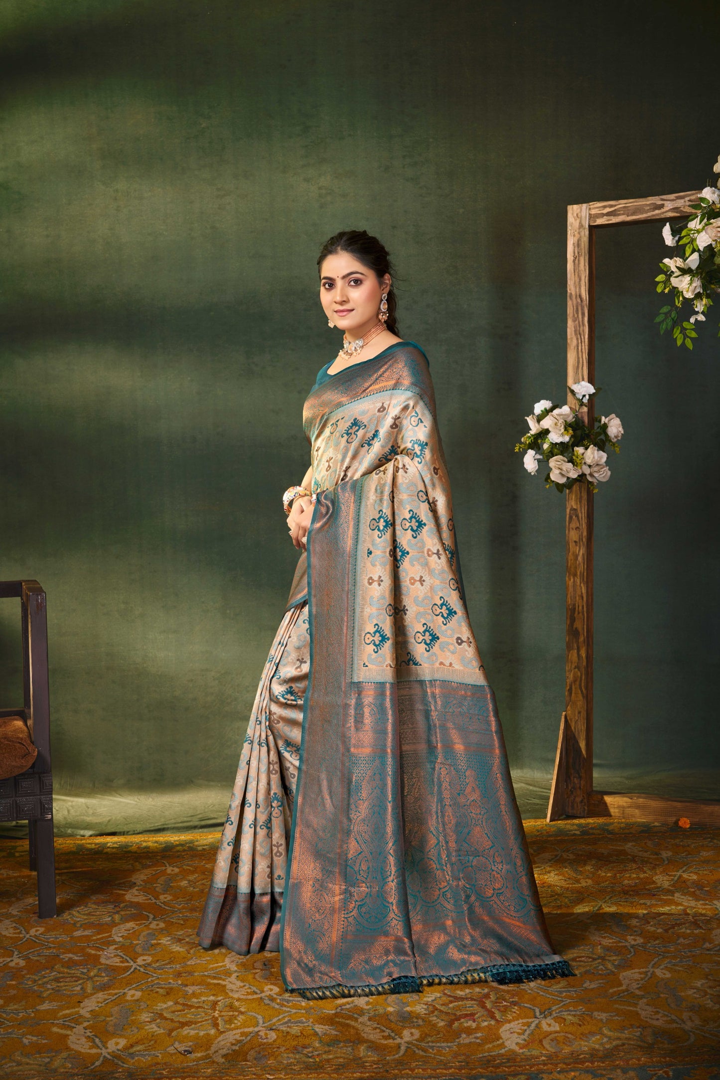 Lux Edit: Zari Silk Saree Featuring Classic Temple Border
