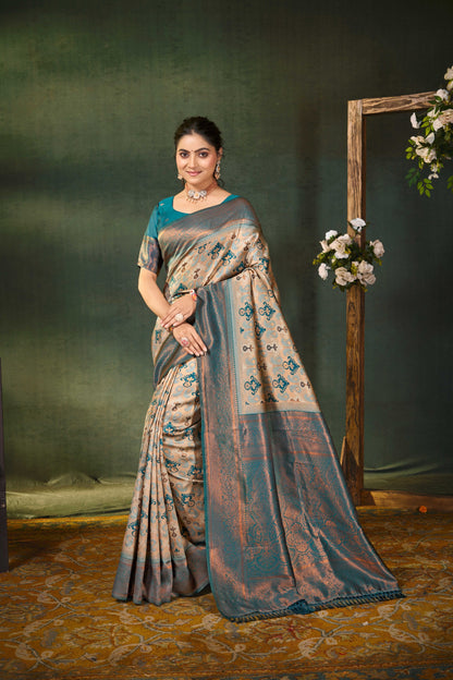 Lux Edit: Zari Silk Saree Featuring Classic Temple Border