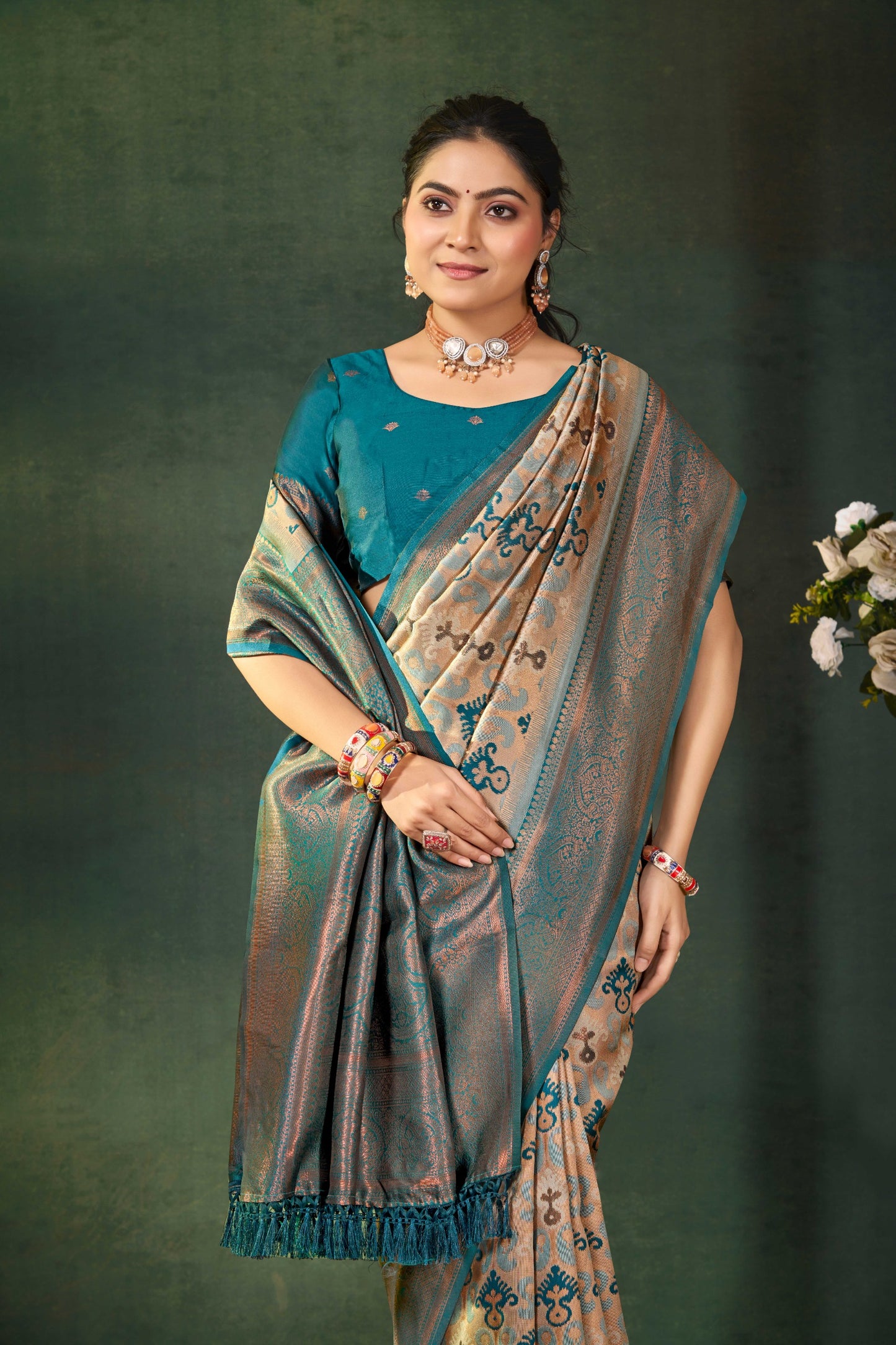 Lux Edit: Zari Silk Saree Featuring Classic Temple Border