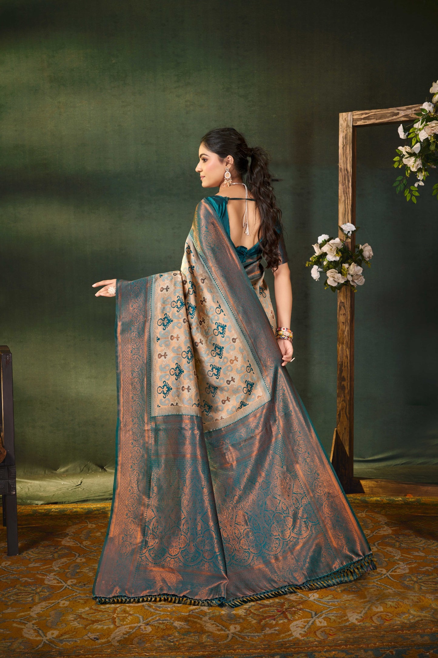 Lux Edit: Zari Silk Saree Featuring Classic Temple Border