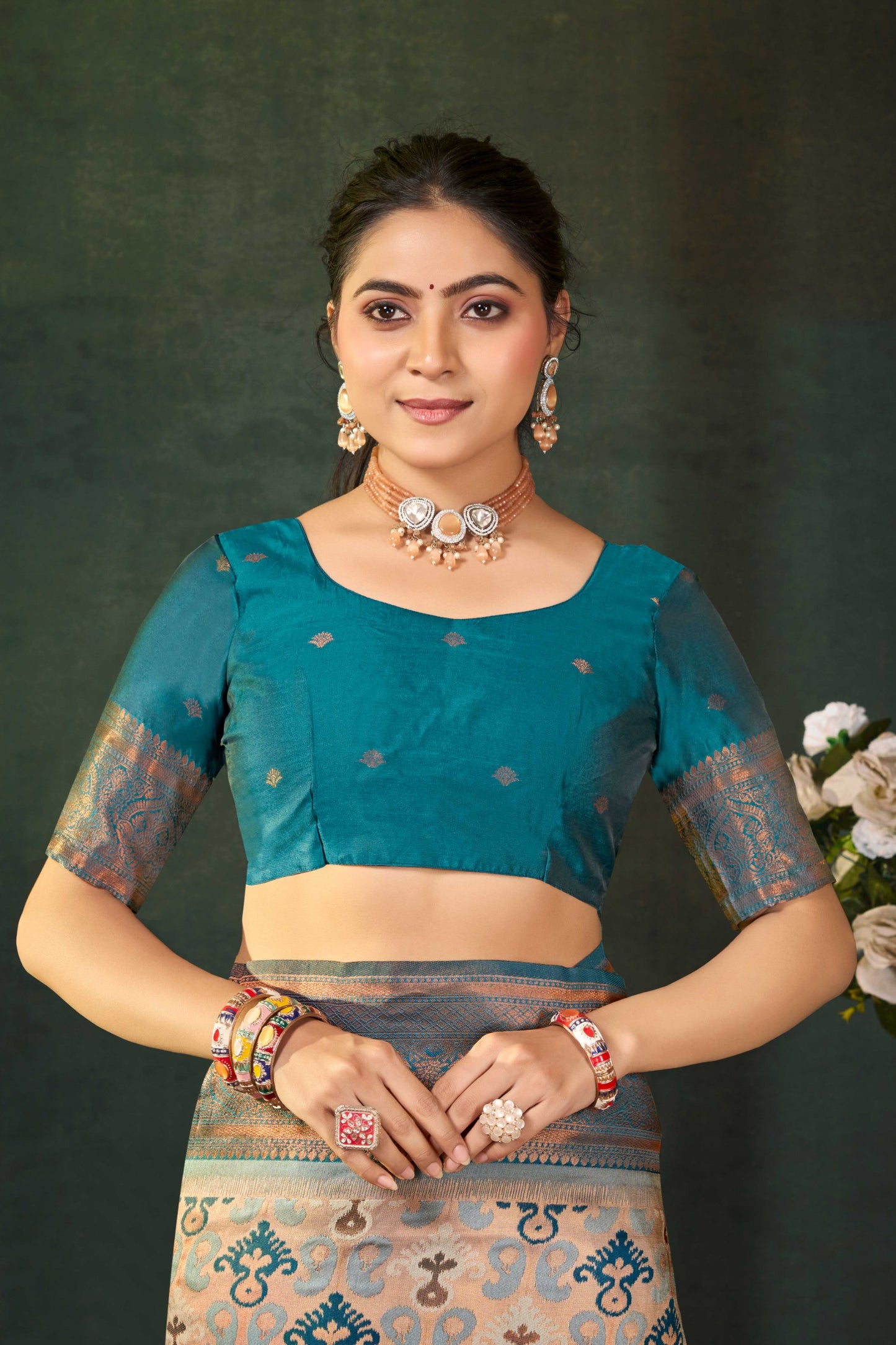 Lux Edit: Zari Silk Saree Featuring Classic Temple Border