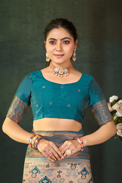 Lux Edit: Zari Silk Saree Featuring Classic Temple Border