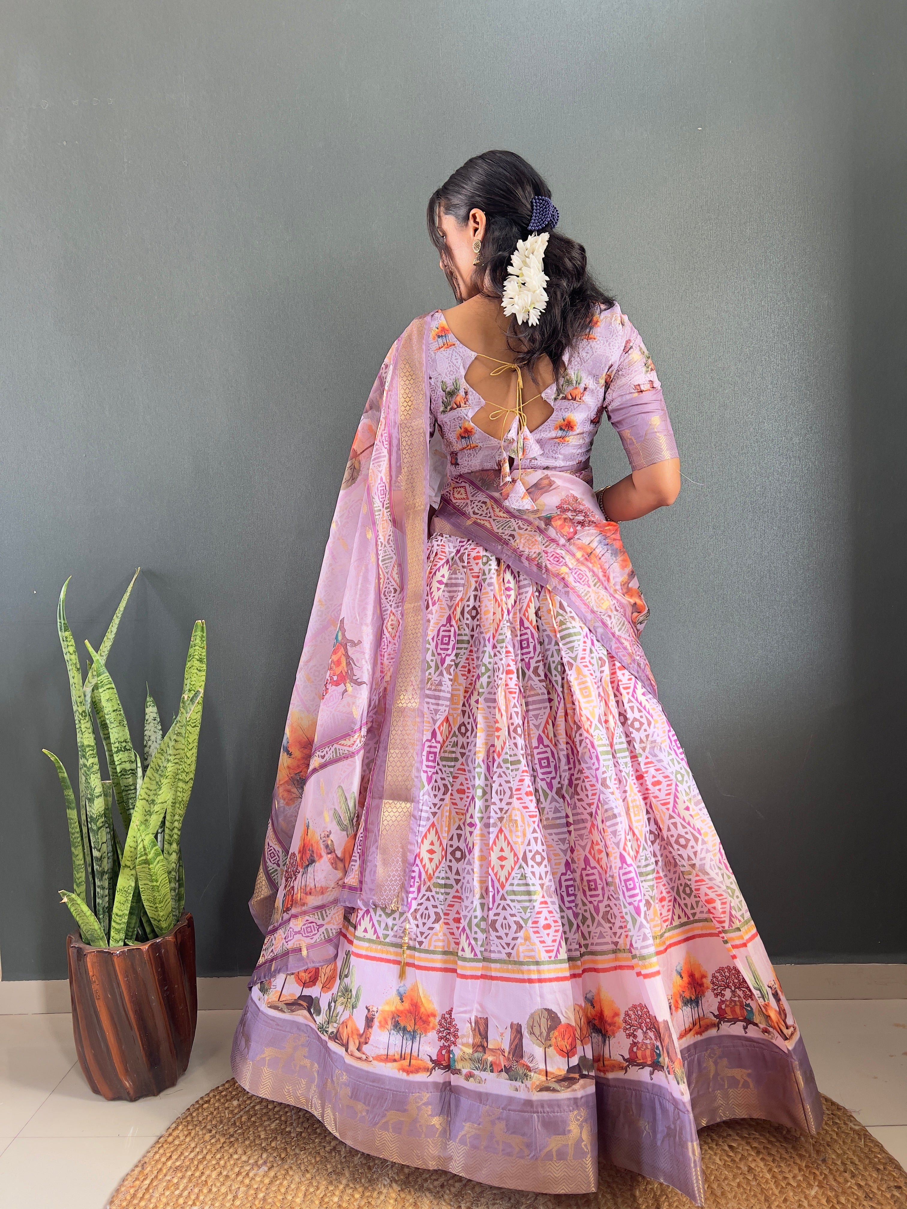 Top Selling Traditional Dola Silk Lehenga with Unstitched Blouse Cut Border Dupatta