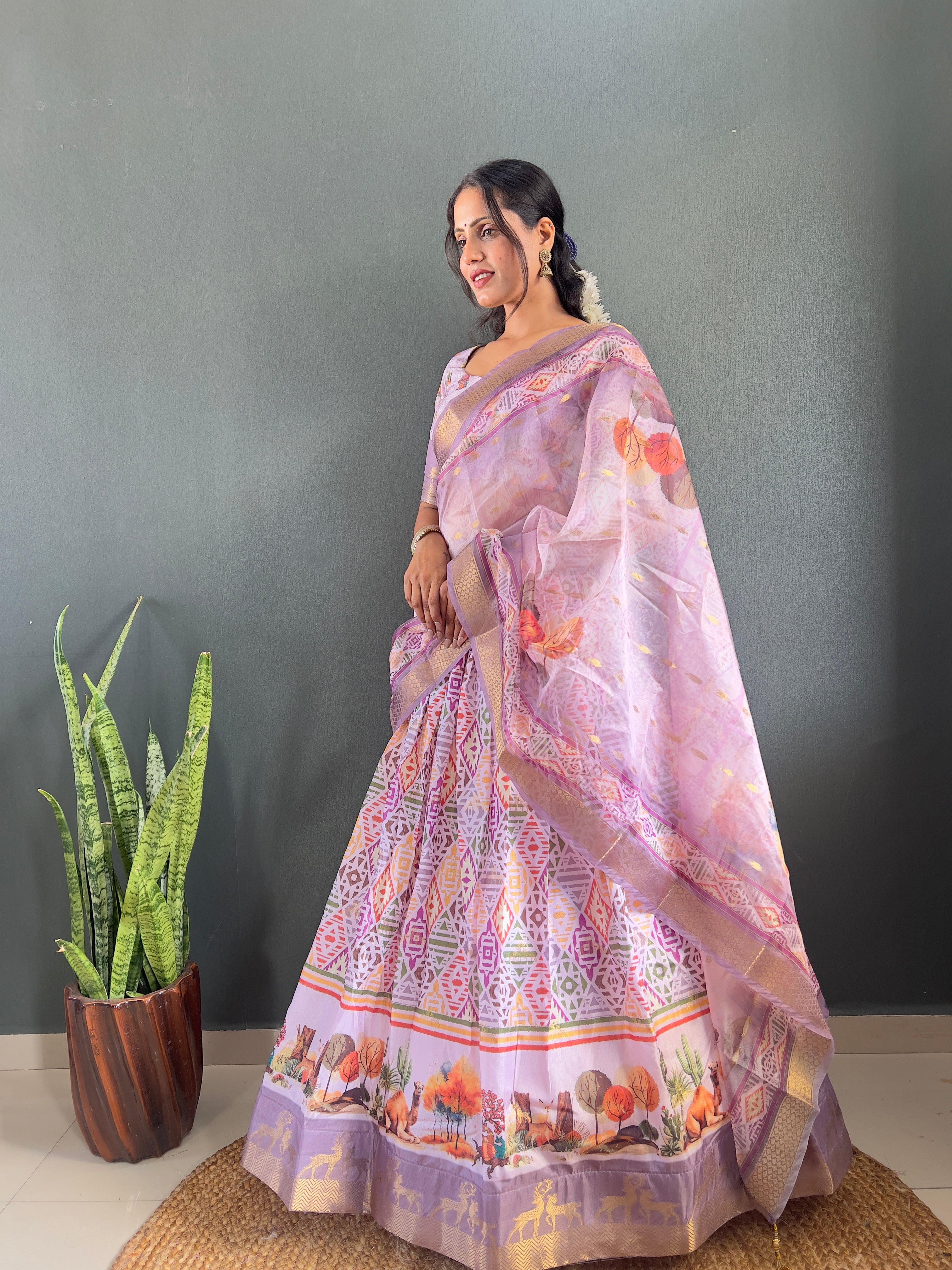 Top Selling Traditional Dola Silk Lehenga with Unstitched Blouse Cut Border Dupatta