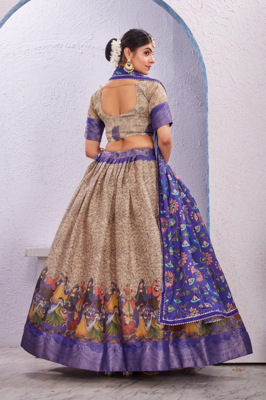 Royal Dandia Mix Patola Dola Cotton Silk Lehega With Unstitched Blouse and Dupatta