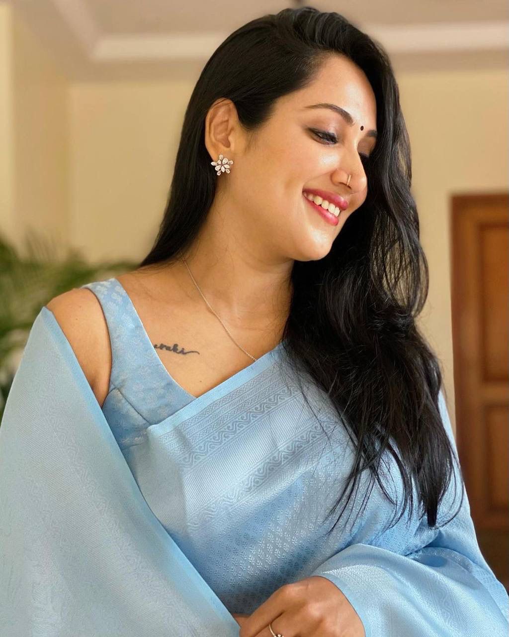 Runglory Sky Blue Serenity Saree