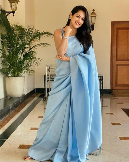 Runglory Sky Blue Serenity Saree